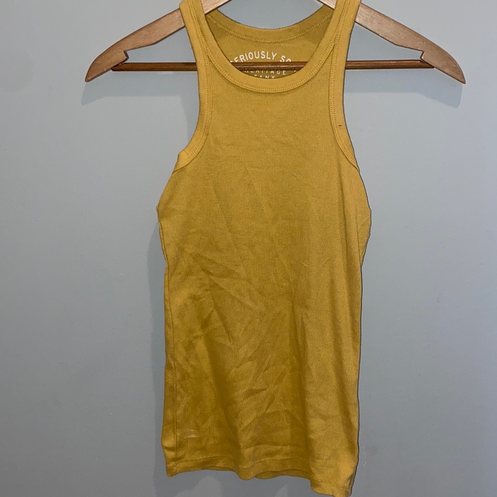 yellow tank top